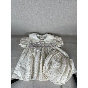 Vintage Girls 12 Mo JCPenney Toddle Time Babydoll Rose Bud Dress Set **READ**